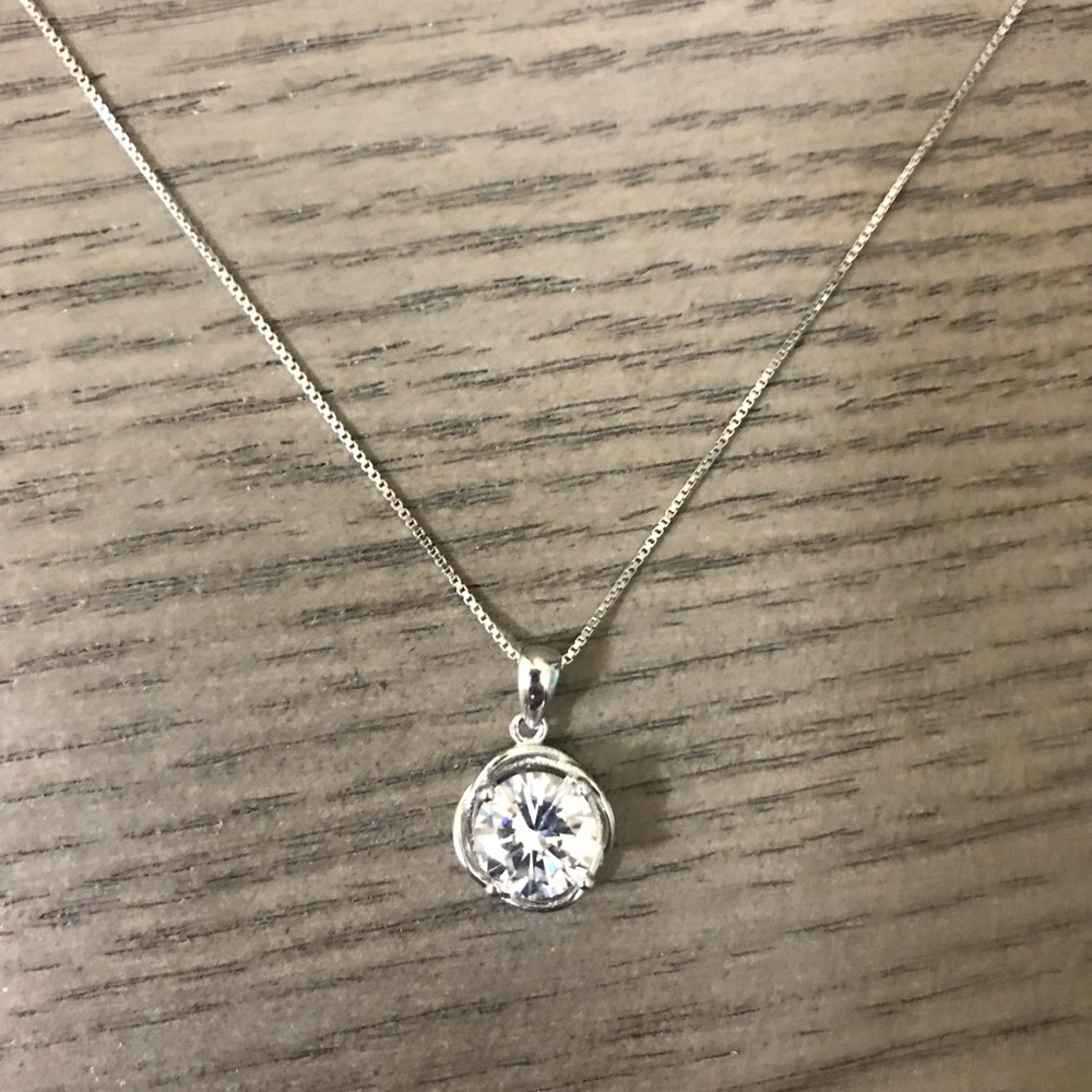 NWOT Sterling silver and CZ pendant